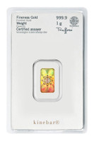 Kultalaatta 1 g Heraeus Kinebar