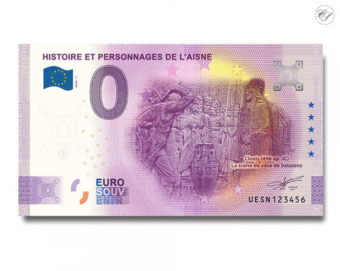Ranska 0 € 2020 Aisnen historia -juhlavuosiversio UNC