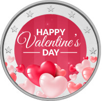 Ystävänpäivä 2 € 2021 juhlaraha, väritetty 