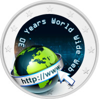 Internet 2 € 2021 juhlaraha, väritetty 