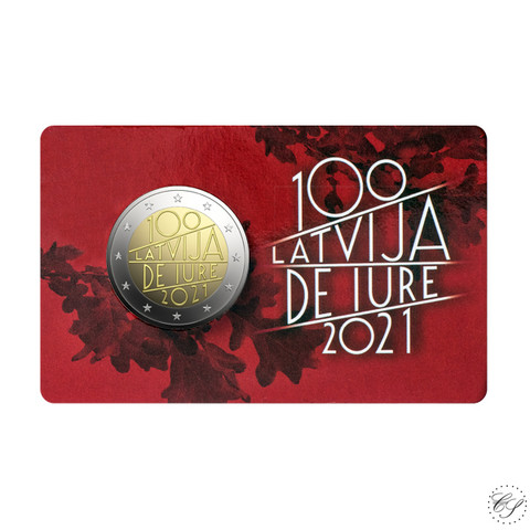 Latvia 2 € 2021 De Iure 100 BU coincard