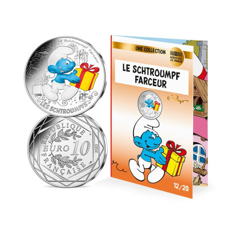 Ranska 2020 Smurffit-hopearaha - Jekkusmurffi väritetty