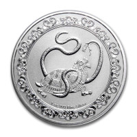 Niue 2021 Kiinan taivaalliset eläimet - Musta kilpikonna 1oz hopearaha