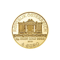 Itävalta 2021 Wienin Philharmoonikot kultakolikko 1/25oz 