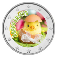 Pääsiäinen 2 € 2021 juhlaraha, väritetty (#2)