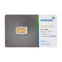 Kultalaatta 1 g Umicore