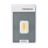 Kultalaatta 1 g Heraeus