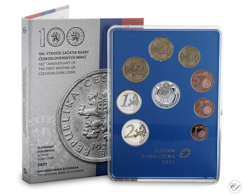 Slovakia 2021 Proof rahasarja Ensimmäiset Tsekkoslovakian rahat