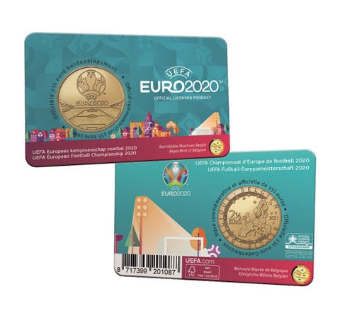 Belgia 2,5 € 2021 UEFA Jalkapallon EM-kisat BU coincard