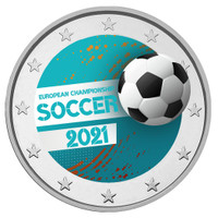 UEFA Jalkapallon EM-kisat 2 € 2021 juhlaraha, väritetty 