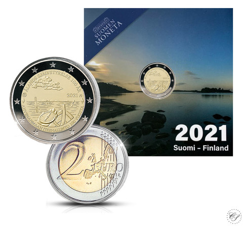Suomi 2 € 2021 Ahvenanmaan itsehallinto 100 vuotta, Proof