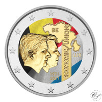 Belgia 2 € 2021 Talousliitto 100 vuotta BU, väritetty (#1)