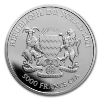 Tšad 5000 frangia 2021 Antilooppi 1 oz Ag