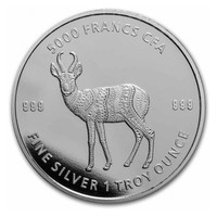 Tšad 5000 frangia 2021 Antilooppi 1 oz Ag
