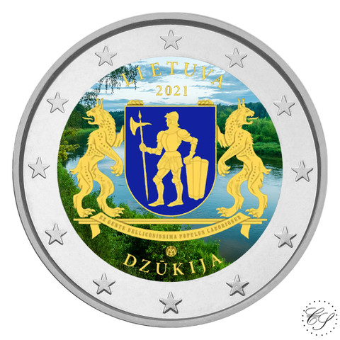 Liettua 2 € 2021 Dzukija, väritetty (#1)