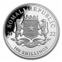 Somalia 2022 Elefantti-hopearaha 1oz