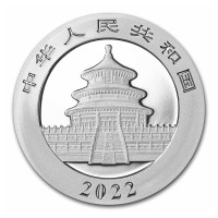 Kiina 10 ¥ 2022 Panda 30g hopearaha