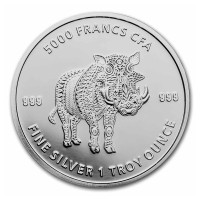 Tšad 5000 frangia 2021 Pahkasika 1 oz Ag