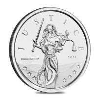 Gibraltar 2021 Lady Justice hopearaha 1 oz