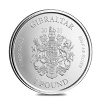 Gibraltar 2021 Lady Justice hopearaha 1 oz