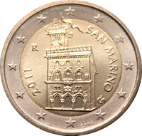 San Marino 2 € 2011 Linnoitus UNC