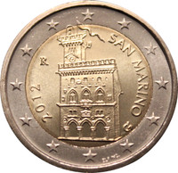 San Marino 2 € 2012 Linnoitus UNC