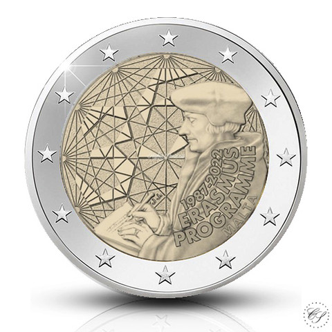 Malta 2 € 2022 Erasmus-ohjelma 35 vuotta