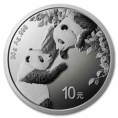 Kiina 10 ¥ 2023 Panda 30g hopearaha