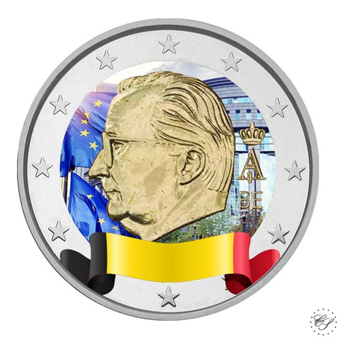 Belgia 2 € 2011 Albert II & monogrammi, väritetty (#1)