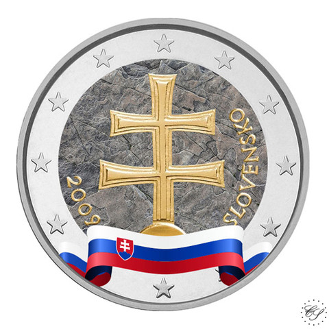 Slovakia 2 € 2009 Vaakuna, väritetty (#1)