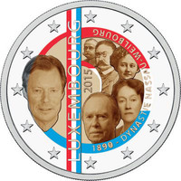 Luxemburg 2 € 2015 Nassau-Weilburg väritetty