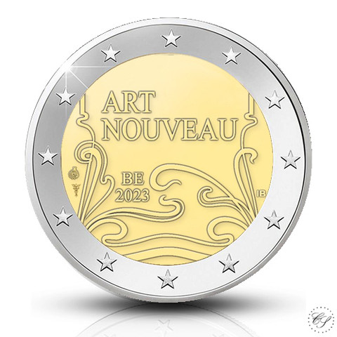 Belgia 2 € 2023 Art Nouveau BU