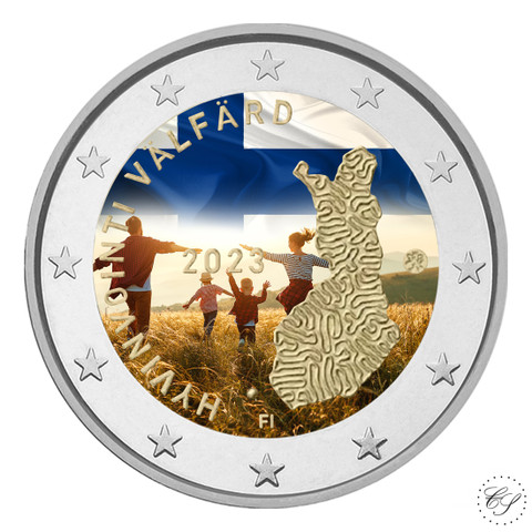 Suomi 2 € 2023 Hyvinvointi, väritetty (#4)