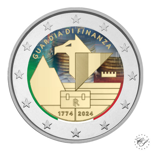 Italia 2 € 2024 Guardia di Finanza, väritetty (#3)
