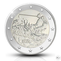 Andorra 2 € 2024 Hiihtoa 100 vuotta BU, irtokolikko