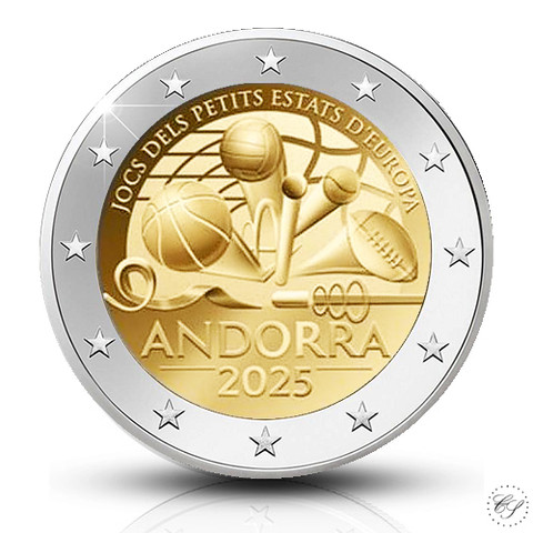 Andorra 2 € 2025 Pienten valtioiden kisat, irtokolikko