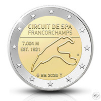 Belgia 2 € 2025 Spa-Francorchamps, irtokolikko
