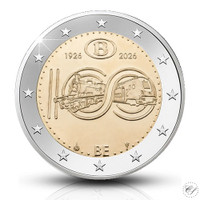 Belgia 2 € 2026 Kansalliset rautatiet 100 vuotta