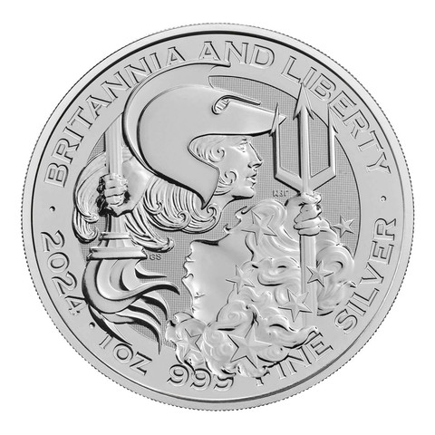 Iso-Britannia 2024 Britannia & Liberty 1oz hopearaha