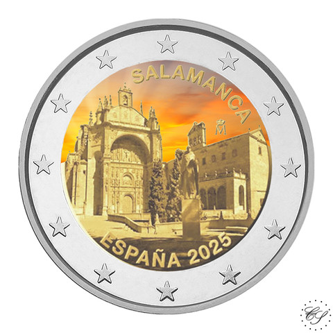 Espanja 2 € 2025 Salamancan vanhakaupunki, väritetty (#1)