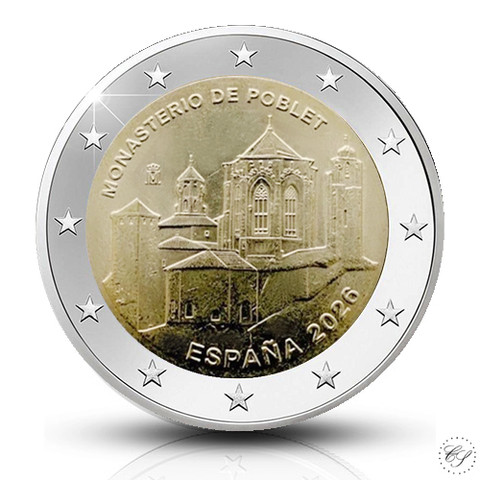 Espanja 2 € 2026 Pobletin luostari