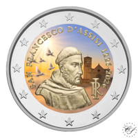 Italia 2 € 2026 Franciscus Assisilainen, väritetty (#2)