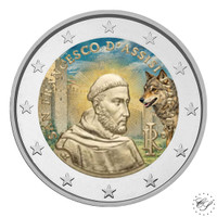 Italia 2 € 2026 Franciscus Assisilainen, väritetty (#4)