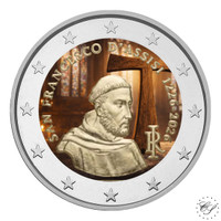 Italia 2 € 2026 Franciscus Assisilainen, väritetty (#6)