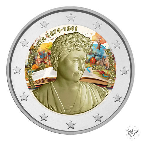 Kreikka 2 € 2024 Penelope Delta, väritetty (#4)