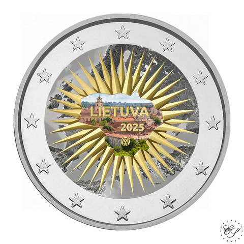 Liettua 2 € 2025 Puolustus, väritetty (#3)