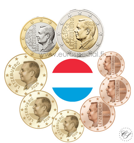 Luxemburg 1s - 2 € 2026 UNC - uudet kuva-aiheet