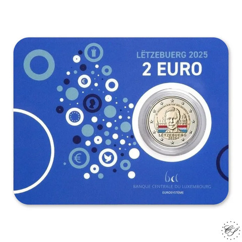 Luxemburg 2 € 2025 Suurherttua Henri, väritetty BU coincard