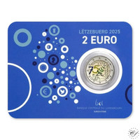 Luxemburg 2 € 2025 Schumanin julistus, väritetty BU coincard