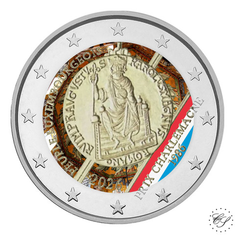 Luxemburg 2 € 2026 Kaarle Suuri, väritetty (#5)
